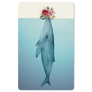 Mini Postkarten - 8,5 x 13,5 cm - Natur & Tiere - Wal - Blumen