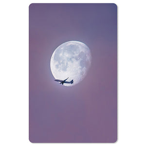 Mini Postkarten - 8,5 x 13,5 cm - Natur & Tiere - Mond - Flugzeug