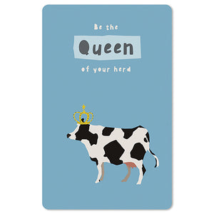 Mini Postkarten - 8,5 x 13,5 cm - Natur & Tiere - Kuh - be the queen of your herd