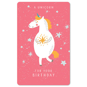 Geburtstagskarte - mini Postkarten - 8,5 x 13,5 cm - Geburtstag - a unicorn for your birthday
