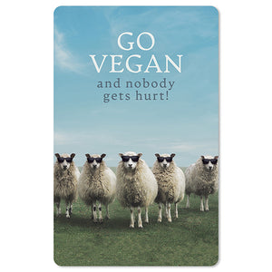 Mini Postkarten - 8,5 x 13,5 cm - Natur & Tiere - Schafe - go vegan and nobody gets hurt