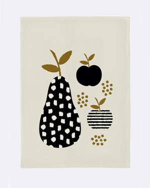 Nachhaltiges Küchenhandtuch - 100% Baumwolle - 50 x 70 cm - Organic Kitchen Towel - Apfel - Birne