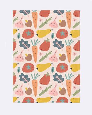 Nachhaltiges Küchenhandtuch - 100% Baumwolle - 50 x 70 cm - Organic Kitchen Towel - Gemüse