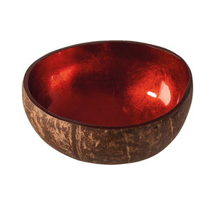 Handgemachte Dekoschale - Schüssel aus Kokosnüssen - Deco Coconut Bowl - rot